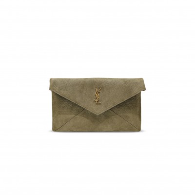 YSL CASSANDRE LARGE ENVELOPE POUCH IN NUBUCK 769307AAEEL1488 (30*20*5cm)